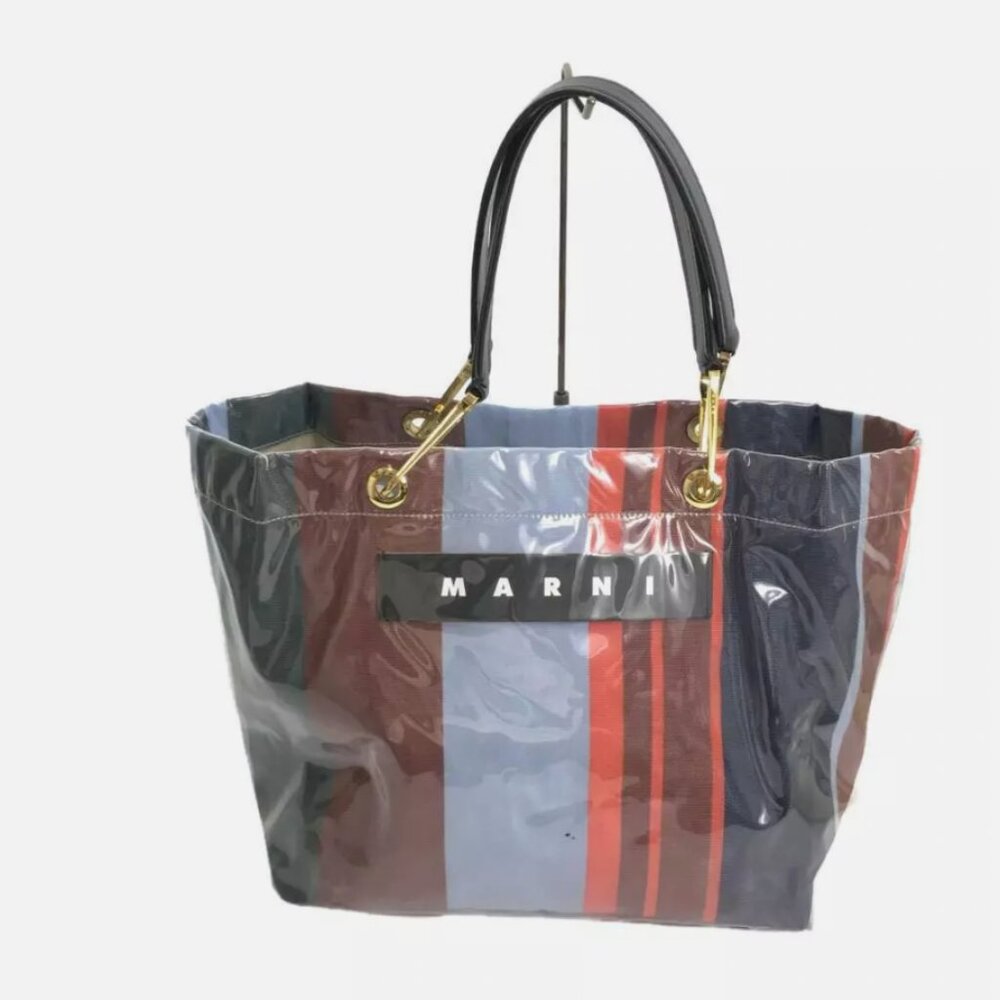 Marni Stripped Logo Tote Bag